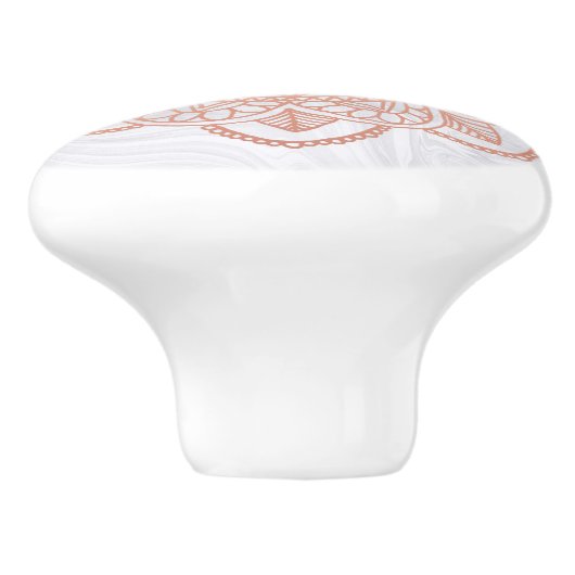 Elegant Roos Gold Mandala Marble Keramische Knop (Zijkant)