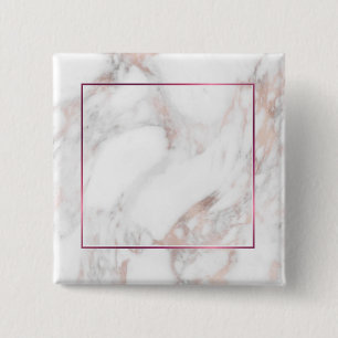Elegant Roos Gold Marble - aangepaste lege Sjabloo Vierkante Button 5,1 Cm
