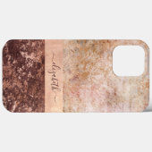 Elegant Roos Gold Marble Agate Script Case-Mate iPhone Case (Achterkant (horizontaal))