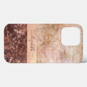 Elegant Roos Gold Marble Agate Script Hoesje-Mate  Case-Mate iPhone Case (Achterkant (horizontaal))