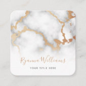 Elegant Roos Gold Marble Calligraphy Script Vierkante Visitekaartje (Voorkant)