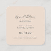 Elegant Roos Gold Marble Calligraphy Script Vierkante Visitekaartje (Achterkant)