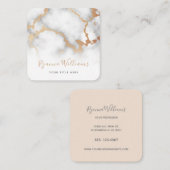 Elegant Roos Gold Marble Calligraphy Script Vierkante Visitekaartje (Voorkant / Achterkant)