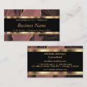 Elegant Roos Gold Marble en Gold Visitekaartje (Voorkant / Achterkant)