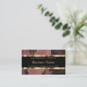 Elegant Roos Gold Marble en Gold Visitekaartje (Staand voorkant)