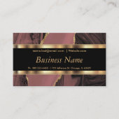 Elegant Roos Gold Marble en Gold Visitekaartje (Voorkant)
