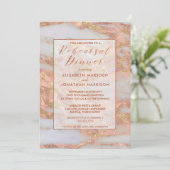 Elegant Roos Gold Marble Glitter Rehearsal Dinner Kaart (Staand voorkant)