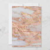 Elegant Roos Gold Marble Glitter Rehearsal Dinner Kaart (Achterkant)