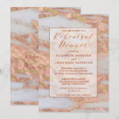 Elegant Roos Gold Marble Glitter Rehearsal Dinner Kaart (Voorkant / Achterkant)