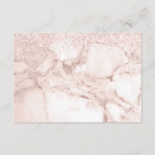 Elegant Roos Gold Marble Glitter Weddenschap Detai Informatiekaartje (Achterkant)