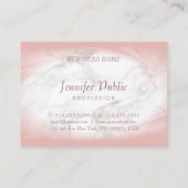 Elegant Roos Gold Marble Handgeschreven Script Mod Visitekaartje (Achterkant)