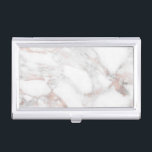 Elegant Roos Gold Marble Modern Blank Sjabloon Visitekaarthouder<br><div class="desc">Elegant Roos Gold Marble Modern Blank Sjabloon Business Card Holder.</div>