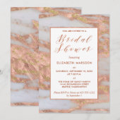 Elegant Roos Gold Marble Script Vrijgezellenfeest Kaart (Voorkant / Achterkant)