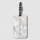 Elegant Roos Gold Marble Sjabloon Moderne Bagagelabel (Voorkant (verticaal))