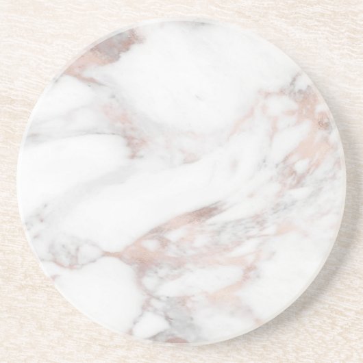 Elegant Roos Gold Marble Sjabloon Trendy Zandsteen Onderzetter (Voorkant)