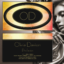 Elegant Roos Gold Marble Trendy Marbling Monogram Visitekaartje