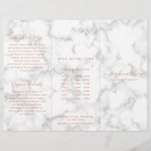 Elegant Roos Gold Marble Trifold Brochure