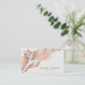 Elegant Roos Gold Marble Visitekaartje (Staand voorkant)