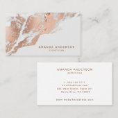 Elegant Roos Gold Marble Visitekaartje (Voorkant / Achterkant)