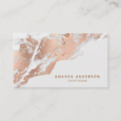 Elegant Roos Gold Marble Visitekaartje (Voorkant)