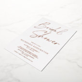 Elegant Roos Gold Marble Vrijgezellenfeest Folie Uitnodiging (Gedraaid)