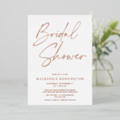 Elegant Roos Gold Marble Vrijgezellenfeest Folie Uitnodiging (Staand Voorkant)