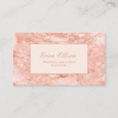 Elegant Roos Gold Marble Wedding Planner Visitekaartje (Voorkant)