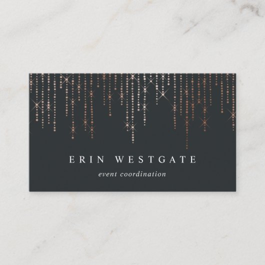 Elegant Roos Gold Marquee Visitekaartje (Voorkant)