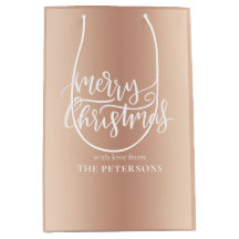 Elegant Roos Gold Merry kerstkalligrafie