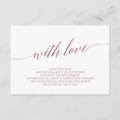 Elegant Roos Gold met liefdesgegevens Plaats de Ka Informatiekaartje (Voorkant)