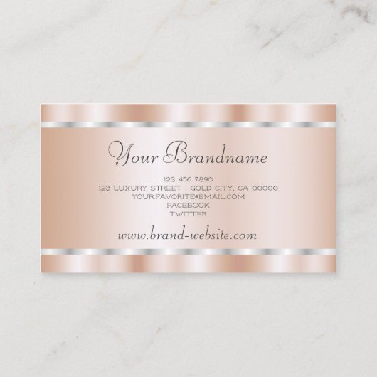 Elegant Roos Gold met Silver Lijst Professional Visitekaartje (Achterkant)