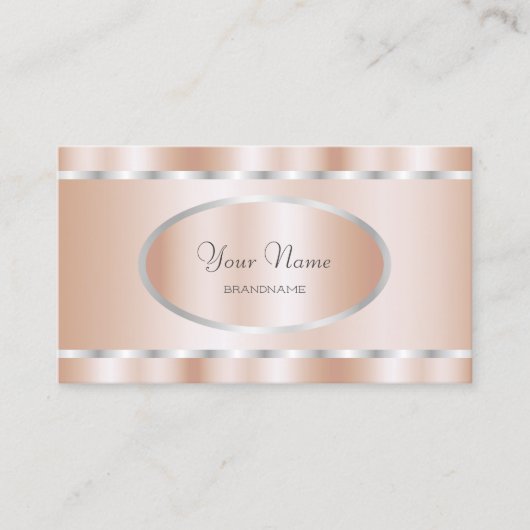 Elegant Roos Gold met Silver Lijst Professional Visitekaartje (Voorkant)