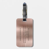 Elegant Roos Gold Metal Monogram 2 Initiaal Bagagelabel (Achterkant verticaal)