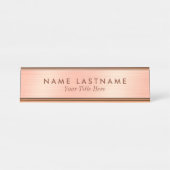 Elegant Roos Gold Minimalist Delicate Modern Bureau Naambordje (Voorkant)