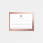 Elegant Roos Gold Minimummonogram uitgelijnd Post-it® Notes (Voorkant)