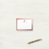 Elegant Roos Gold Minimummonogram uitgelijnd Post-it® Notes (Op bureau)
