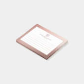 Elegant Roos Gold Minimummonogram uitgelijnd Post-it® Notes (Schuin)