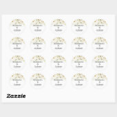Elegant Roos & Gold Modern Font Wedding Favor Ronde Sticker (Vel)