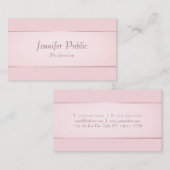 Elegant Roos Gold Modern Handgeschreven Script Tre Visitekaartje (Voorkant / Achterkant)