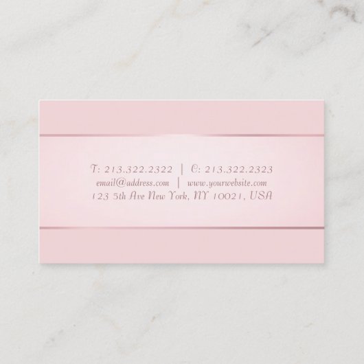 Elegant Roos Gold Modern Handgeschreven Script Tre Visitekaartje (Achterkant)