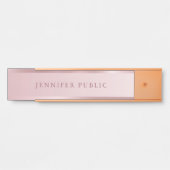 Elegant Roos Gold Modern Minimalistische Sjabloon Deurbordje (Voorkant)