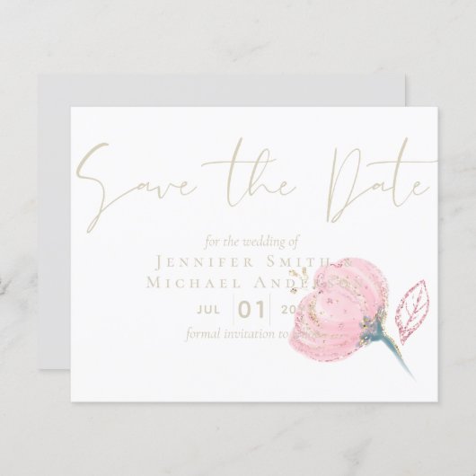 Elegant Roos Gold Modern Wedding Sparkle (Voorkant / Achterkant)