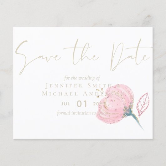 Elegant Roos Gold Modern Wedding Sparkle (Voorkant)