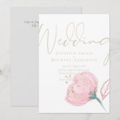 Elegant Roos Gold Modern Wedding Sparkle (Voorkant / Achterkant)