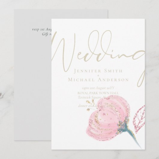 Elegant Roos Gold Modern Wedding Sparkle (Voorkant / Achterkant)