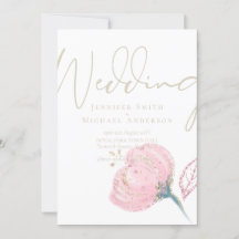 Elegant Roos Gold Modern Wedding Sparkle