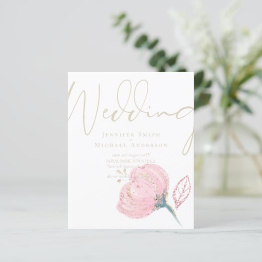 Elegant Roos Gold Modern Wedding Sparkle (Staand voorkant)