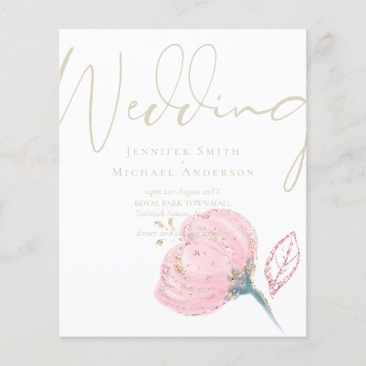 Elegant Roos Gold Modern Wedding Sparkle (Voorkant)