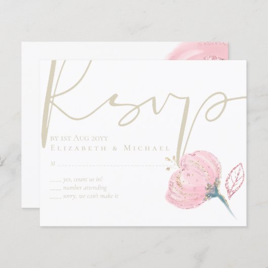 Elegant Roos Gold Modern Wedding Sparkle (Voorkant / Achterkant)