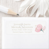 Elegant Roos Gold Modern Wedding Sparkle Etiket (Insitu)